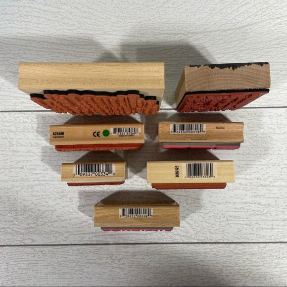 Wood and Rubber Stamp 7 Piece Thank you and Congratulations Bundle - Picture 2 of 11